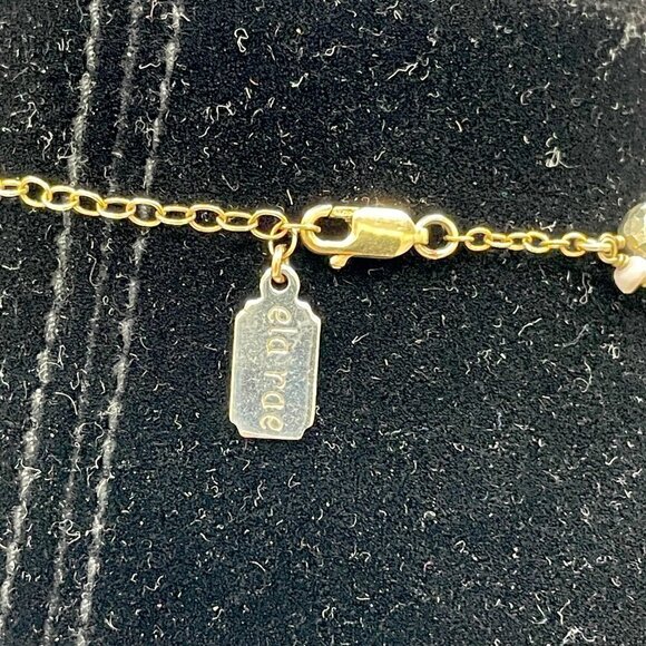 Ela Rae Cleo Caged Necklace Pink Opal Pyrite Coin 14K Plated Sterling - Picture 6 of 6